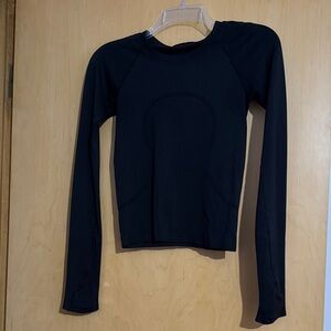 Lululemon Race Length Black Long Sleeve Athletic Top